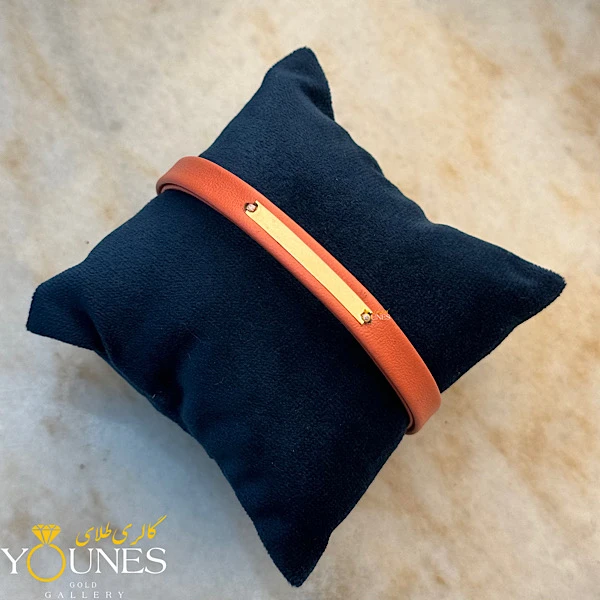 تصویر دوم دستبند چرم زنانه طلا لیزری L1301